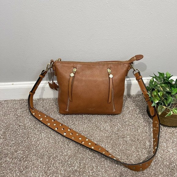 Radley London Fountain Road Brown Shoulder Crossbody Medium Zip Top - Picture 1 of 8